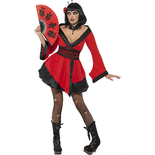 Gothic geisha woman costume