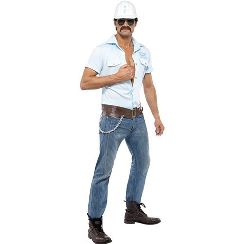Disguise man village people construction worker