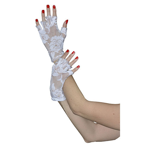 White lace mittens