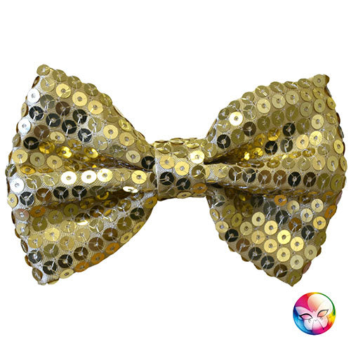 Golden sequin bow tie