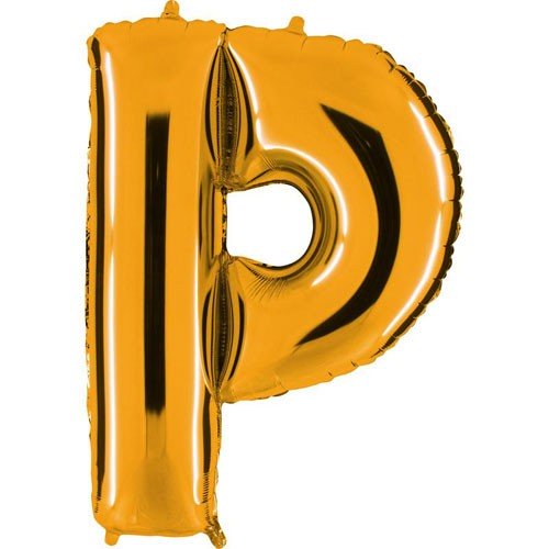 Letter P gold metallic balloon, 102cm