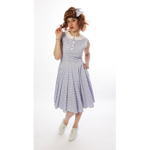 Déguisement prestige robe vichy bleue