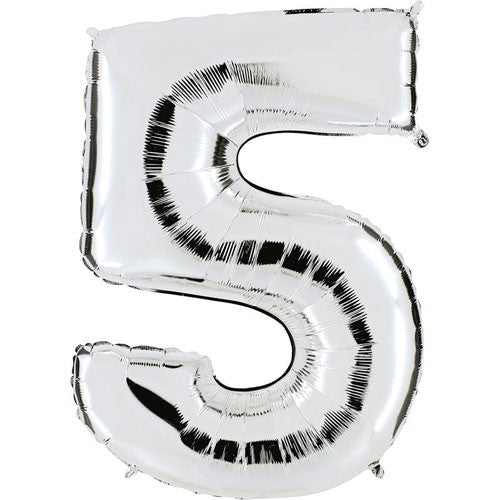 Ballon métallisé argent n°5, 102 cm