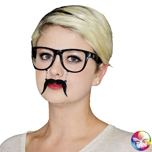 Black mustache glasses