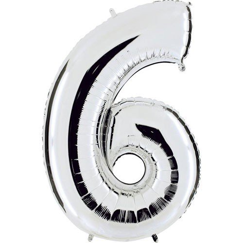 Ballon métallisé argent n°6, 102cm