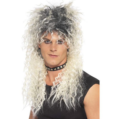 White hard rock wig