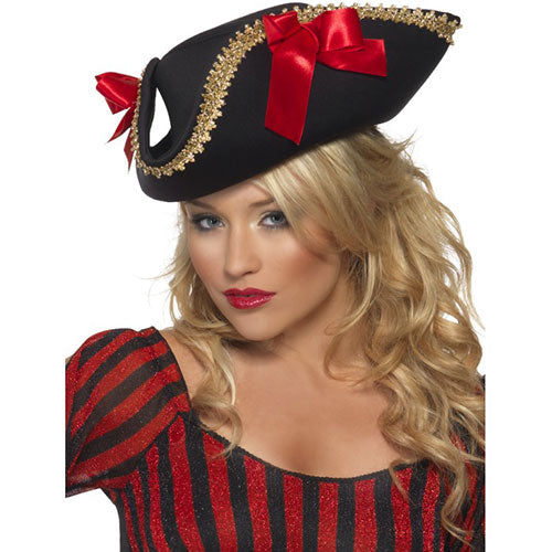 sexy lady pirate tricorn gold stripe