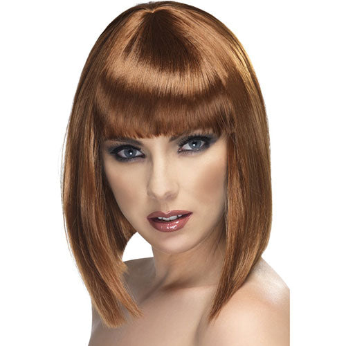 Short brown glam wig