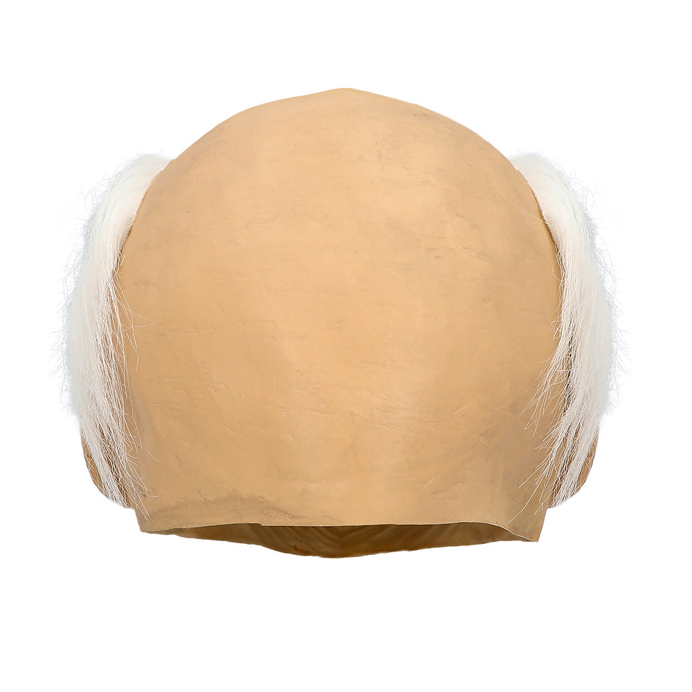 Masque Vieillard Ridé avec Cheveux Blancs pour Déguisement