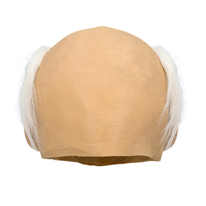 Masque Vieillard Ridé avec Cheveux Blancs pour Déguisement