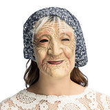 Masque Grand-mère Réaliste avec Foulard Fleuri