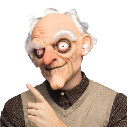 Masque Vieillard Yeux Rouges - Déguisement Effarant