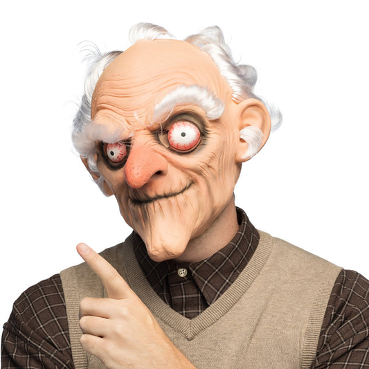 Masque Vieillard Yeux Rouges - Déguisement Effarant