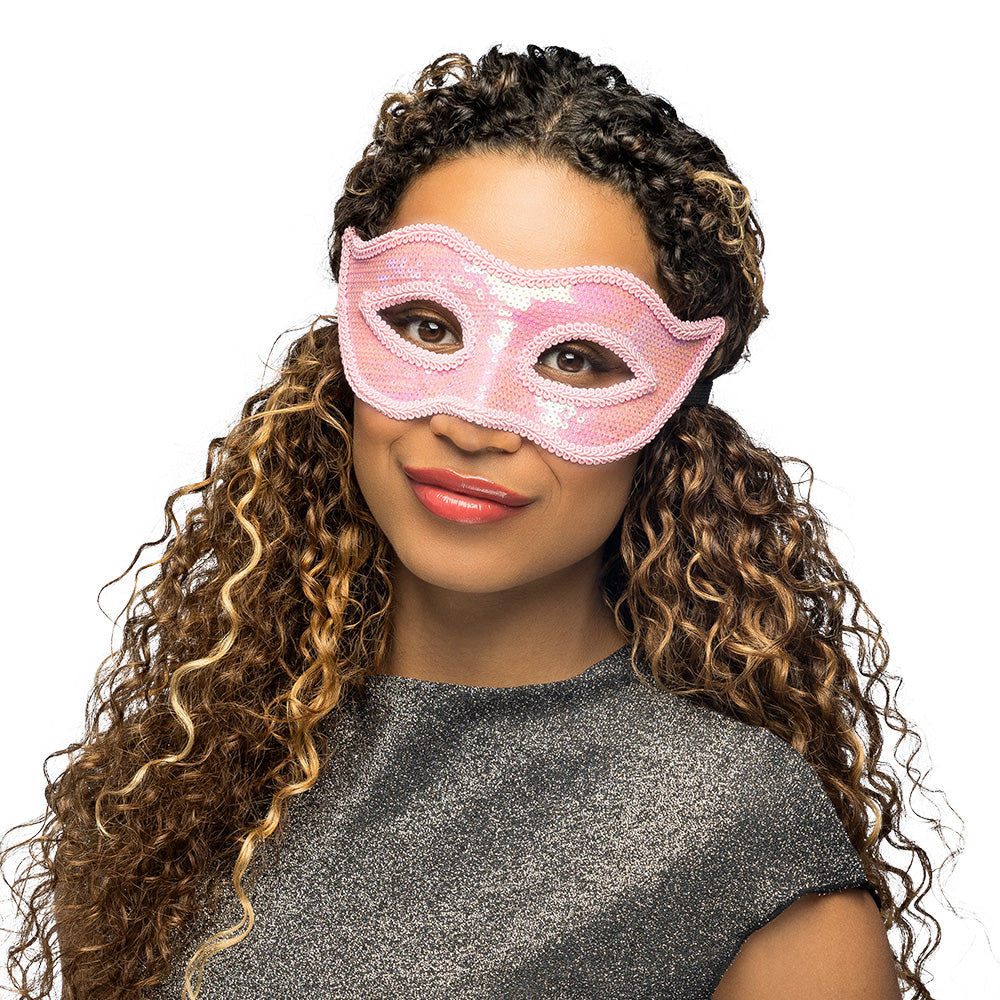 Masques Paillettes Multicolores - 6 Designs Adulte et Enfant