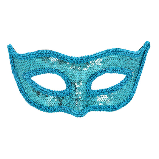 Masque Paillettes Bleu Turquoise - Accessoire Déguisement