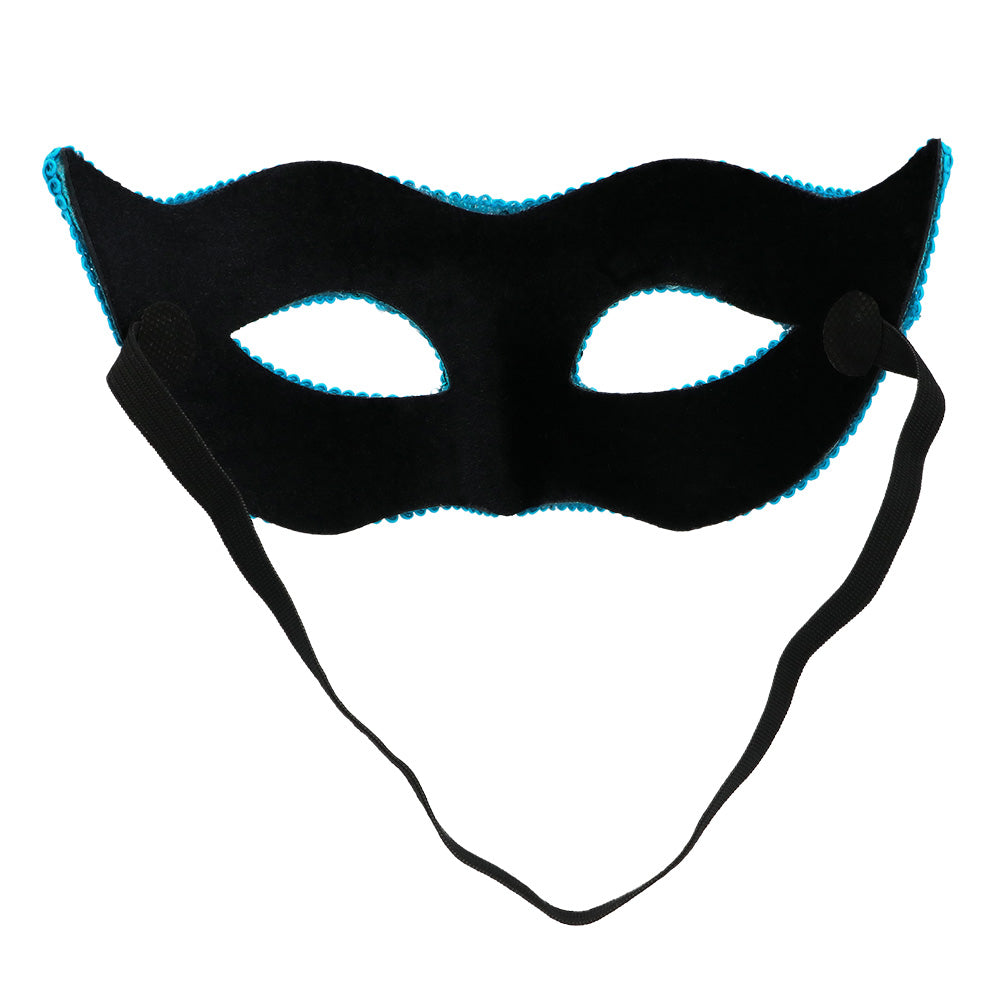 Masque Paillettes Bleu Turquoise - Accessoire Déguisement