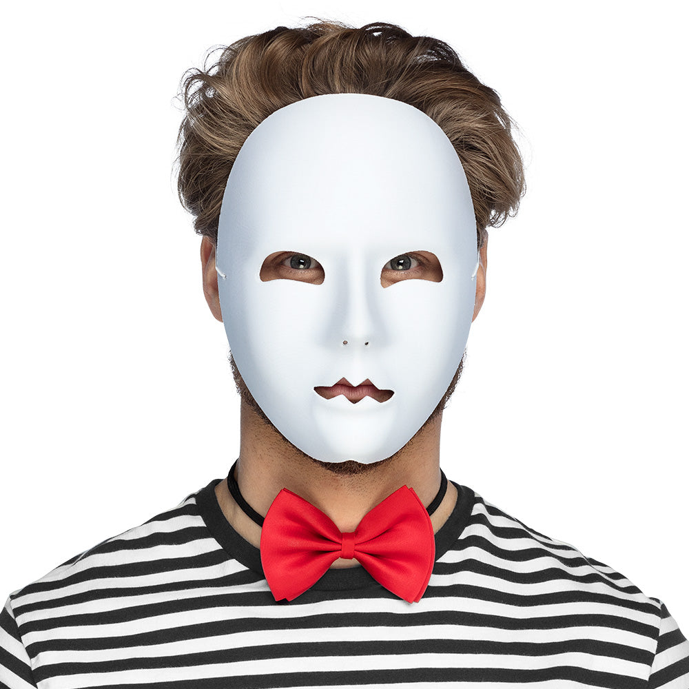 Masque Blanc Lisse - Déguisement Mime Pantomime