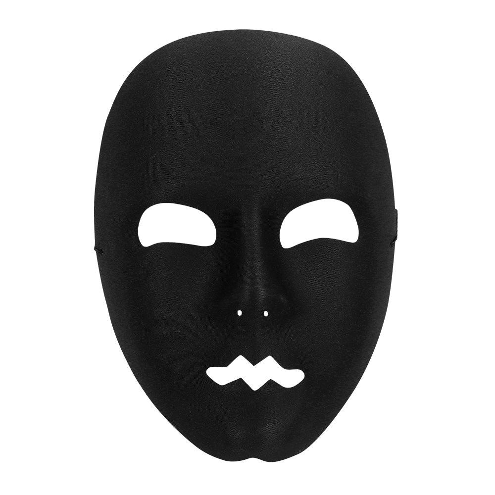 Masque Noir Anonyme avec Moustache - Déguisement Complet