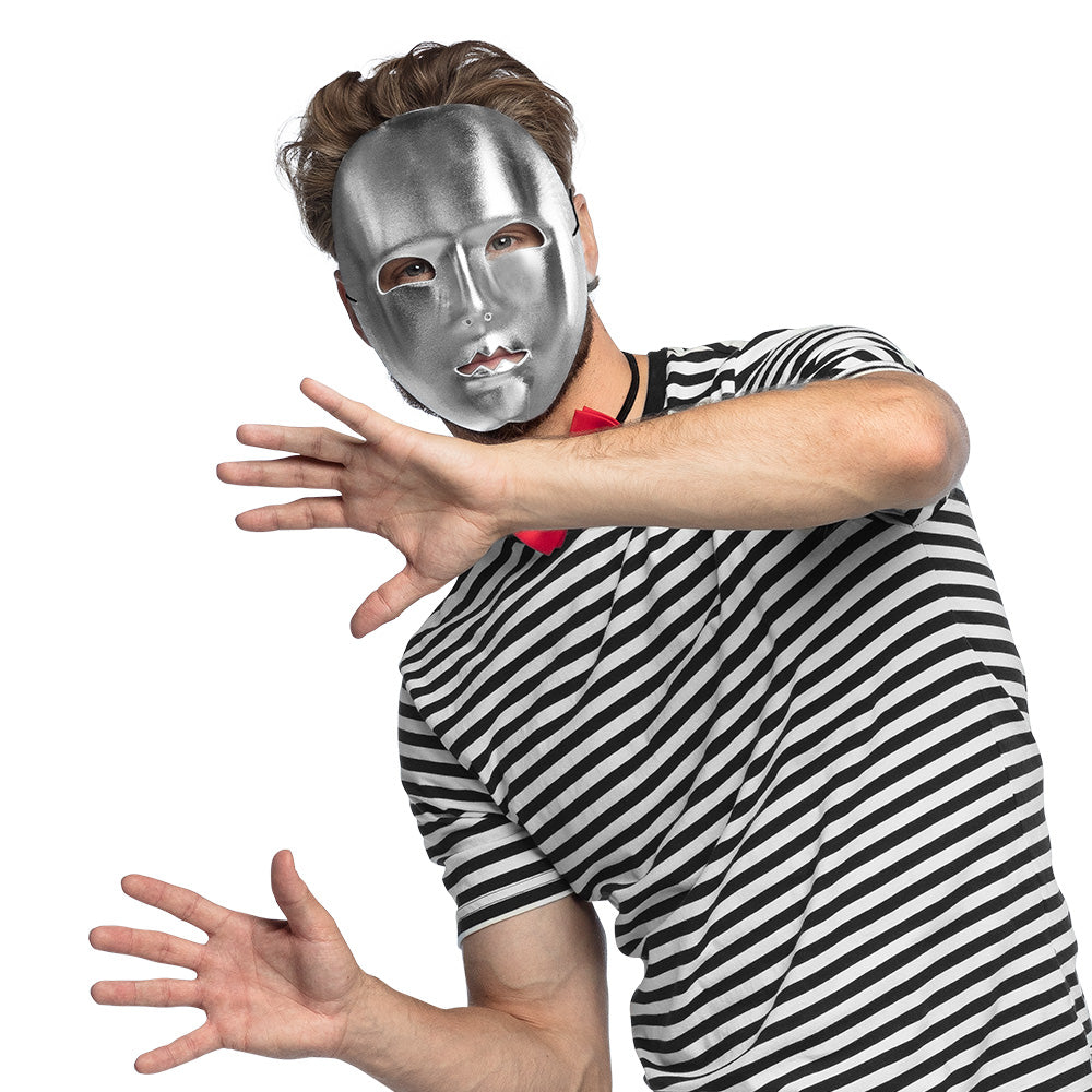 Masque Argenté Brillant avec Élastique - Déguisement