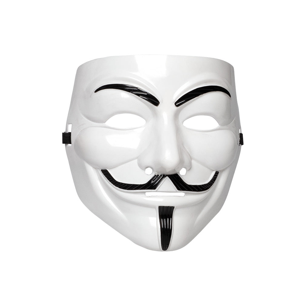 Masque Guy Fawkes Blanc - Déguisement Anonymous Iconic
