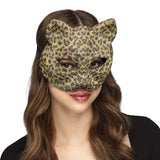 Masque Chat Léopard Pailleté Or et Noir Festif