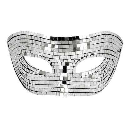 Masque Paillettes Argent Disco - Loup Sequins Soirée