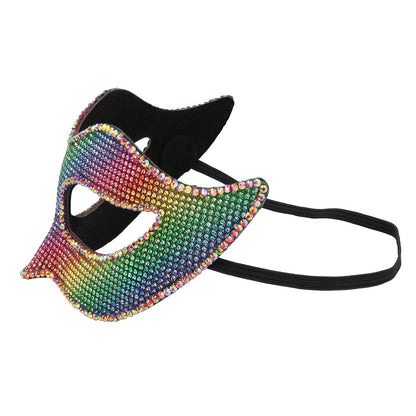 Masque Loup Paillettes Arc-en-ciel Multicolore Soirée