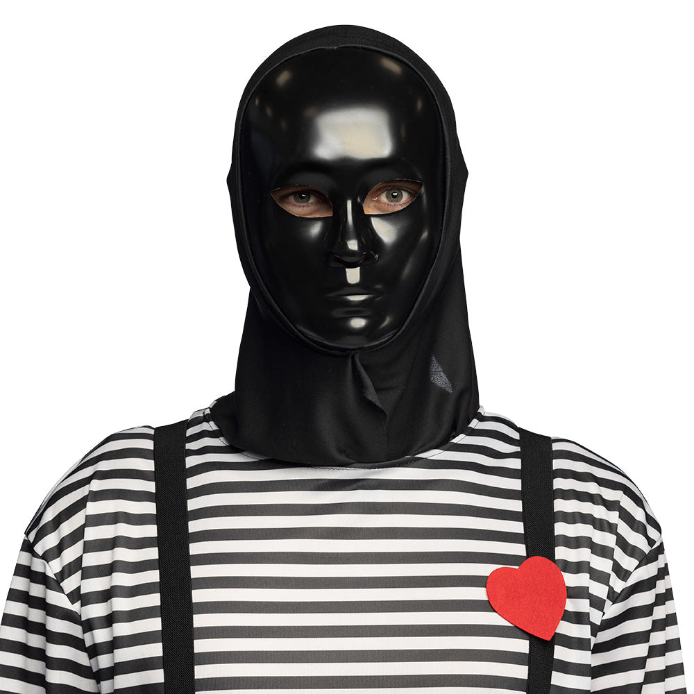 Masque Noir Intégral avec Capuche - Déguisement Adulte
