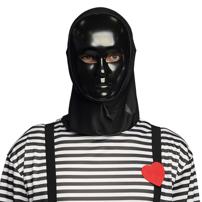 Masque Noir Intégral avec Capuche - Déguisement Adulte