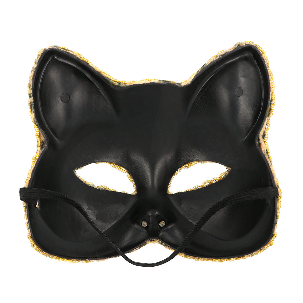 Masque Léopard Doré Chat Paillettes Soirée Déguisement