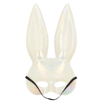 Masque Lapin Pailleté Argent - Accessoire Soirée Élégant