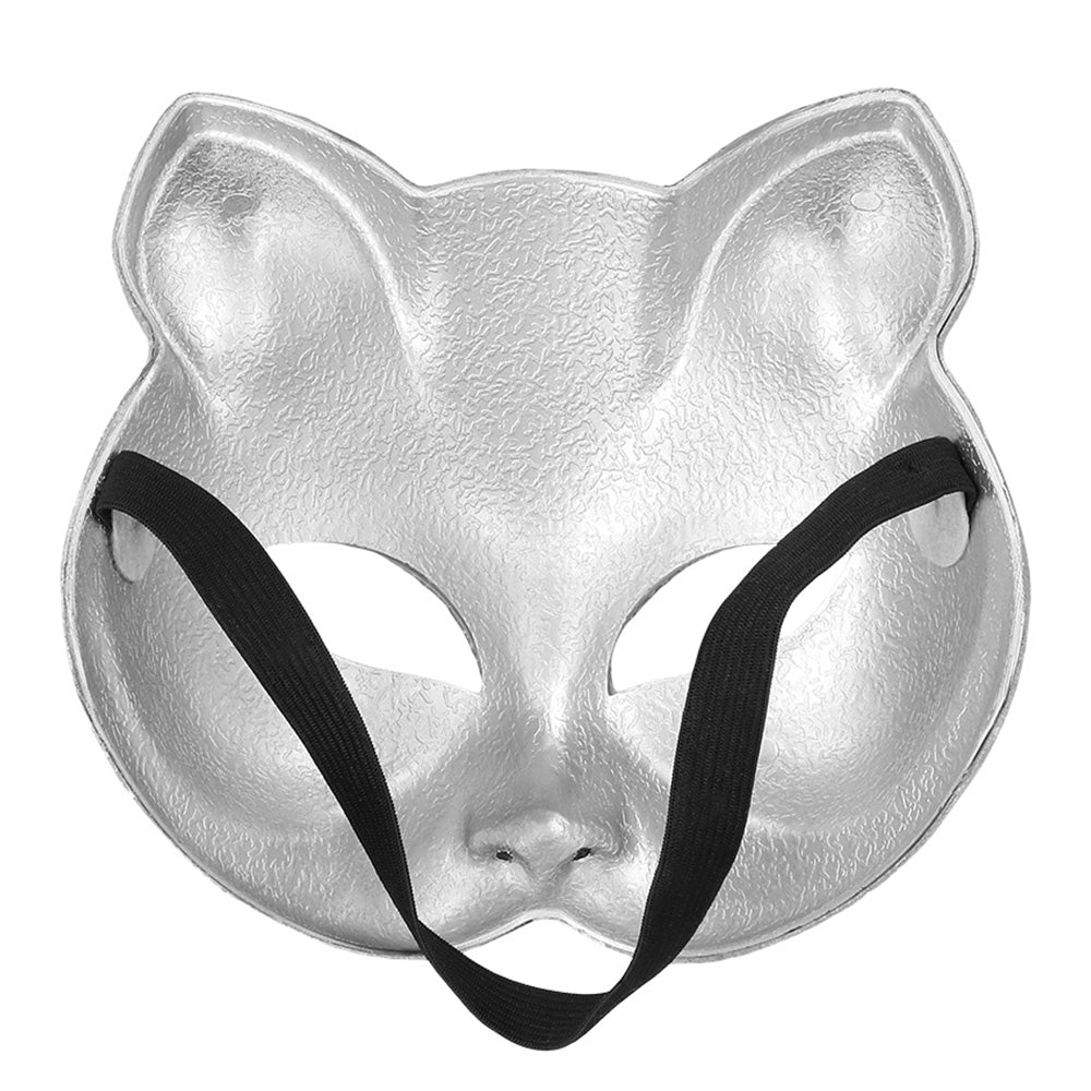 Masque Chat Paillettes Argent - Déguisement Soirée Disco