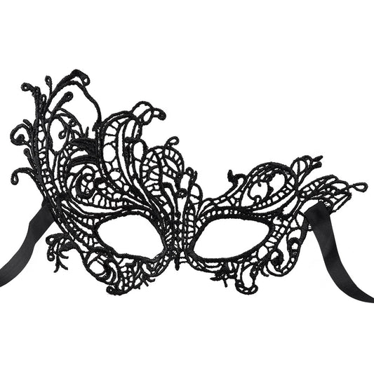 Masque Vénitien Noir Dentelle - Accessoire Soirée Mascarade