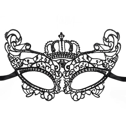 Masque Loup Dentelle Noir Élégant - Accessoire Soirée Mascarade