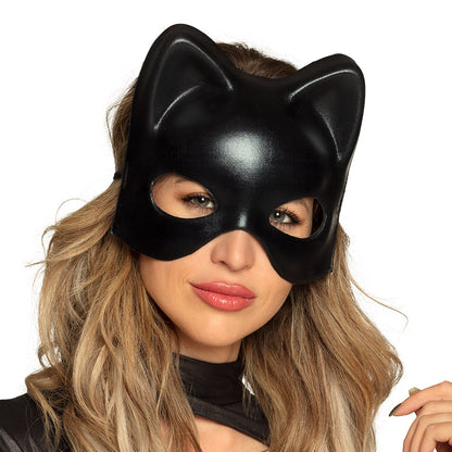 Masque Chat Noir Brillant - Déguisement Félin Adulte