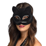 Masque Chat Noir Strass - Accessoire Déguisement Soirée