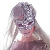 Masque Loup Sequins Rose et Argent - Accessoire Déguisement Luxe