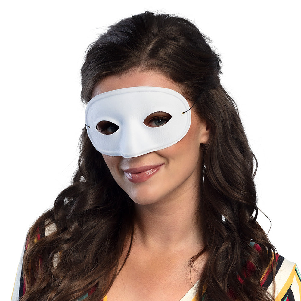 Loup Masque Blanc Vénitien - Accessoire Déguisement Soirée
