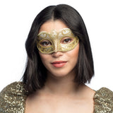 Masque Vénitien Doré Paillettes - Loup de Bal Masqué Élégant
