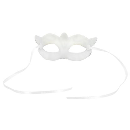Masque Vénitien Blanc Paillettes - Loup de Soirée Élégant