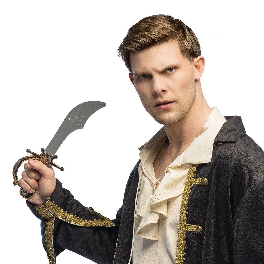 Sabre de Pirate 32 cm - Épée Cimeterre avec Poignée Dorée
