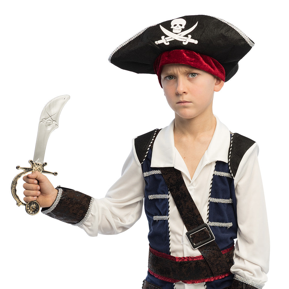 Sabre de Pirate 32 cm - Épée Cimeterre avec Poignée Dorée