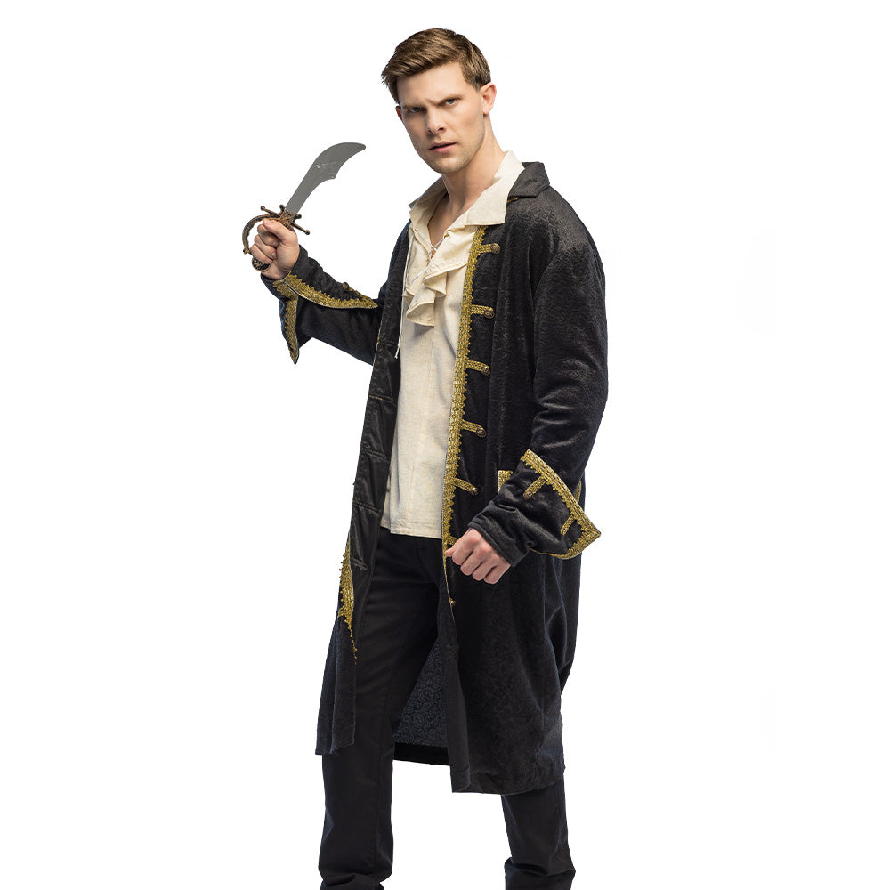 Sabre de Pirate 32 cm - Épée Cimeterre avec Poignée Dorée
