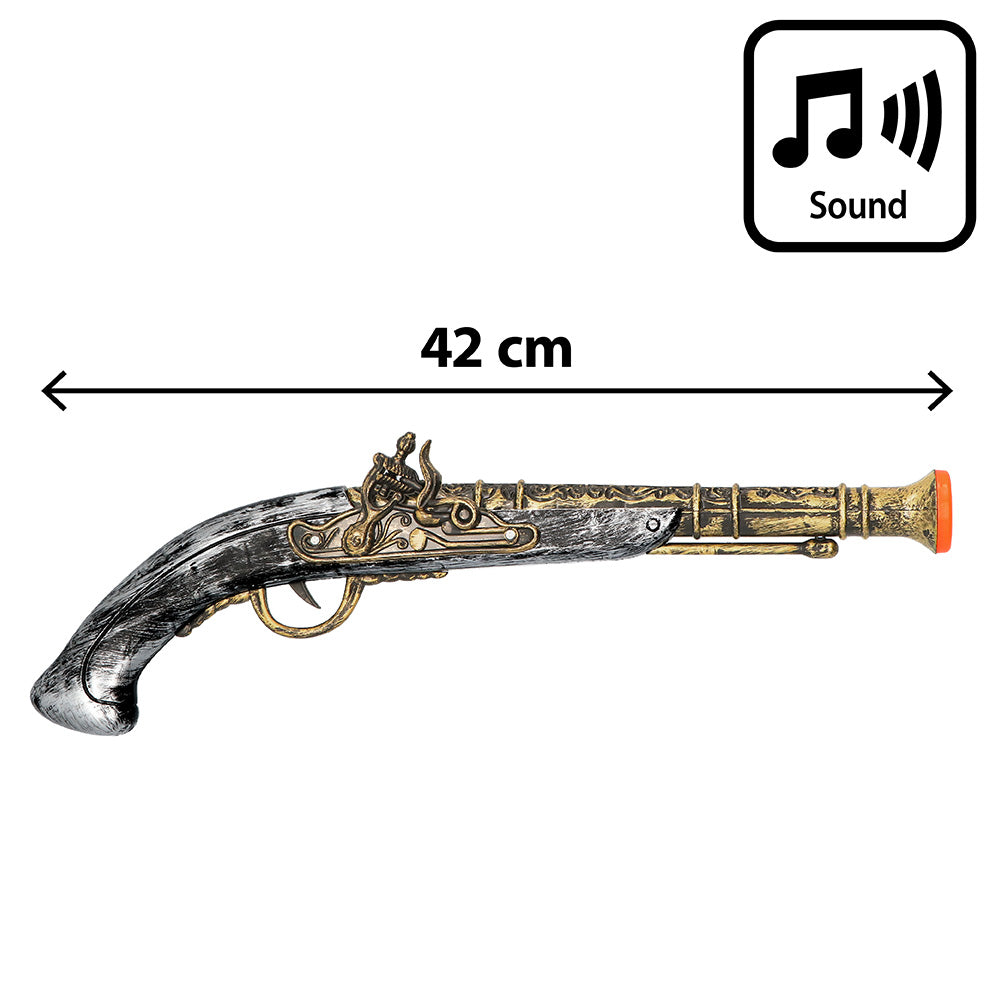 Pistolet Pirate Flintlock 42cm - Son et Accessoire Déguisement