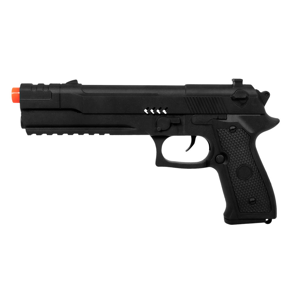 Pistolet Airsoft Noir avec Orange - Accessoire Costume