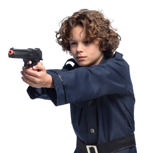 Pistolet Jouet Noir avec Orange - Accessoire Déguisement