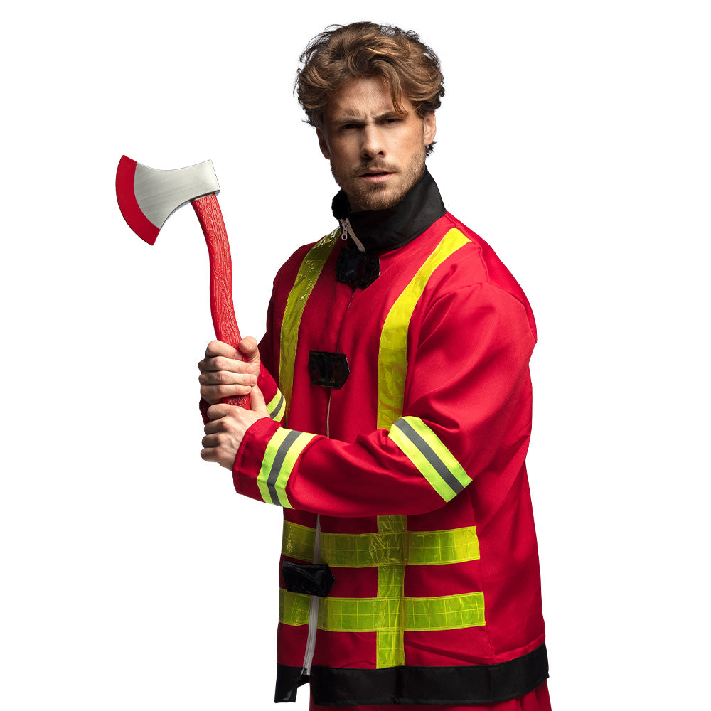 Hache Pompier Accessoire Costume Firefighter Rouge