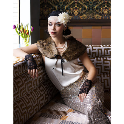 Étole Fourrure Léopard Luxe – Accessoire Soirée Années 20