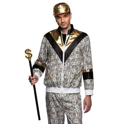 Costume Riche Dollar - Survêtement Imprimé Billets avec Accessoires