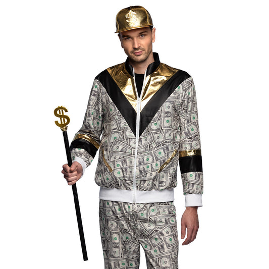 Costume Riche Dollar - Survêtement Imprimé Billets avec Accessoires